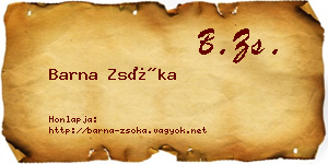 Barna Zsóka névjegykártya